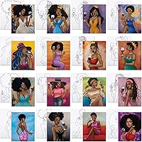 VOCHIC 16 Pack Sip and Paint Canvas Kit - Pre-Drawn 8x10 Inch Sip Lady Designs for Adults, Beginners, Girls Night, Date Night & Art Parties