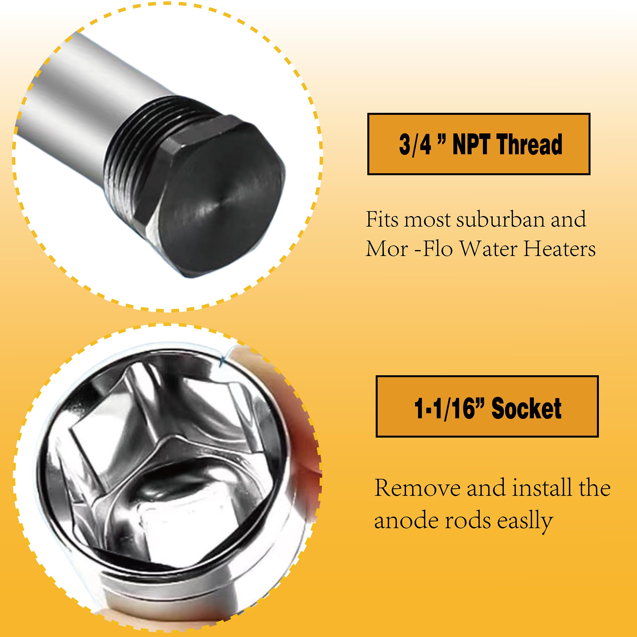 RV Water Heater Tank Rinser, Metal TubeRemoves And