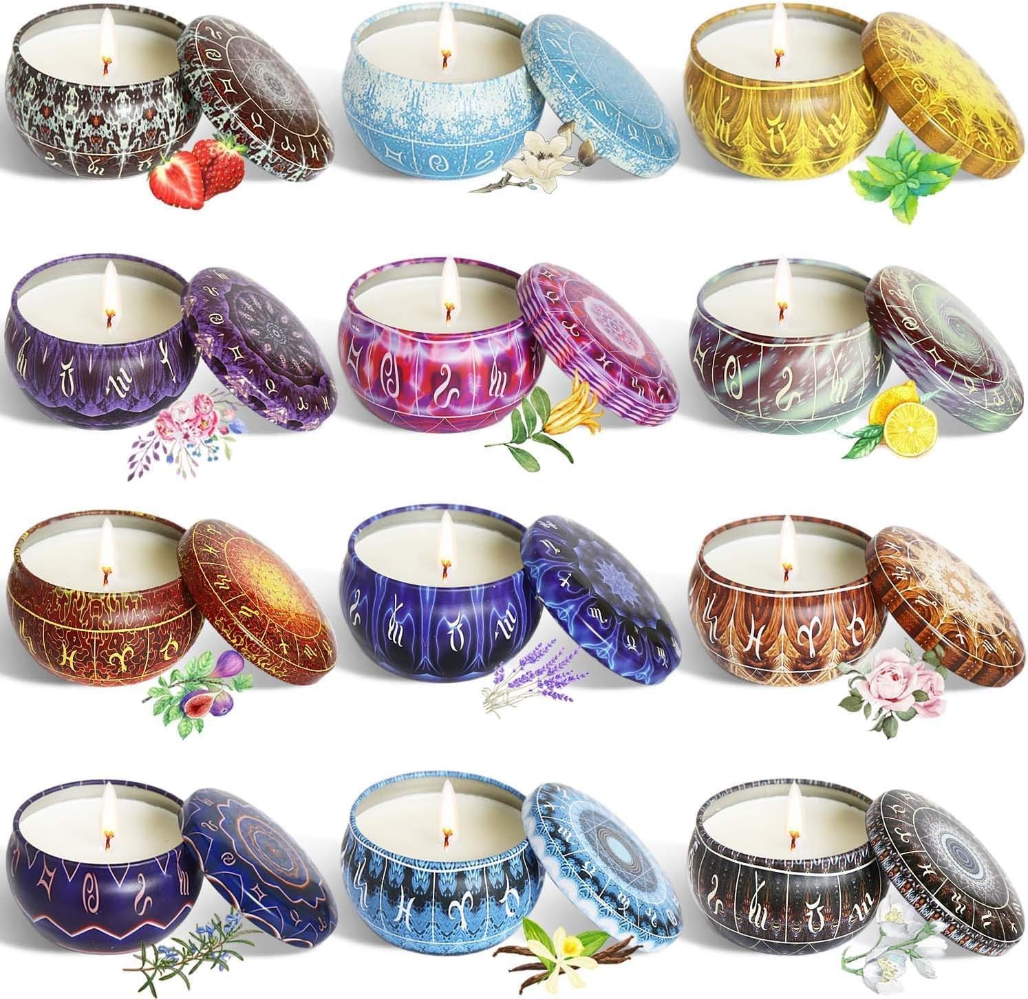 Velas Aromaticas, Velas de Aromaterapia Cera de Soja para mujer,Juego