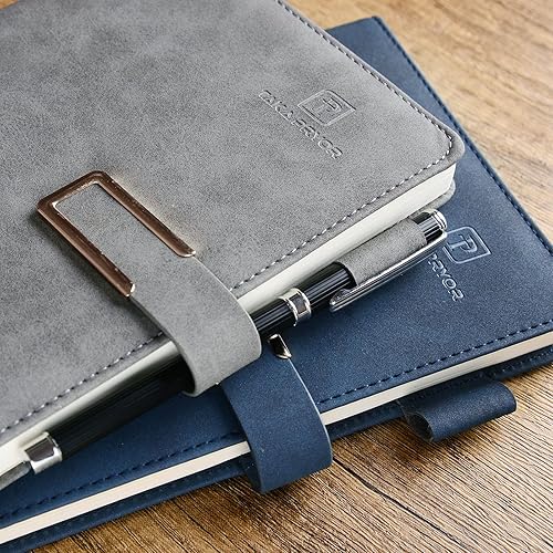 Miniatura 6 de Paquete de 8 cuadernos a rayas a granel, tapa dura, cierre magnético, con lazo para bolígrafo, tamaño mediano de 5.7 x 8.3 pulgadas, papel grueso de