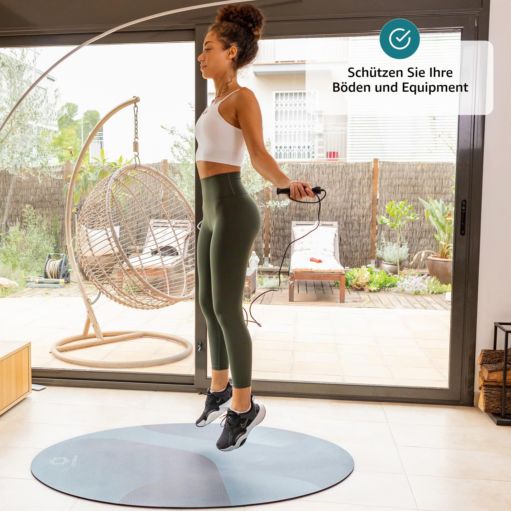 Springseil Matte | Jump Rope Mat als Unterlage für das Springseil | Springseilmatte zum Schutz vor Verletzungen, Böden und Lärm | Jump Rope Matte mit Tasche