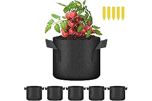 5-Pack 1 Gallon Grow Bags Aeration Nonwoven Fabric Plant Pots with Handles....