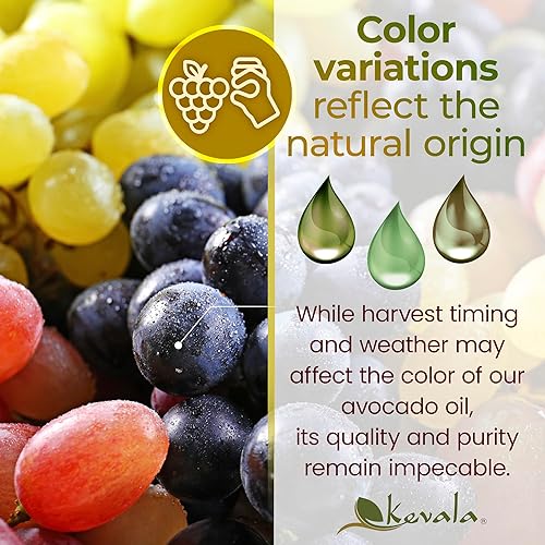 Miniatura 9 de Kevala Aceite de semilla de uva – Aceite nutritivo ideal para cocinar y belleza, hecho con uvas cuidadosamente seleccionadas, base perfecta