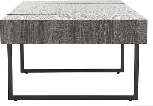 Miniatura 6 de Safavieh Inicio Tristan Mesa de centro moderna rústica negra Negro -,Natural