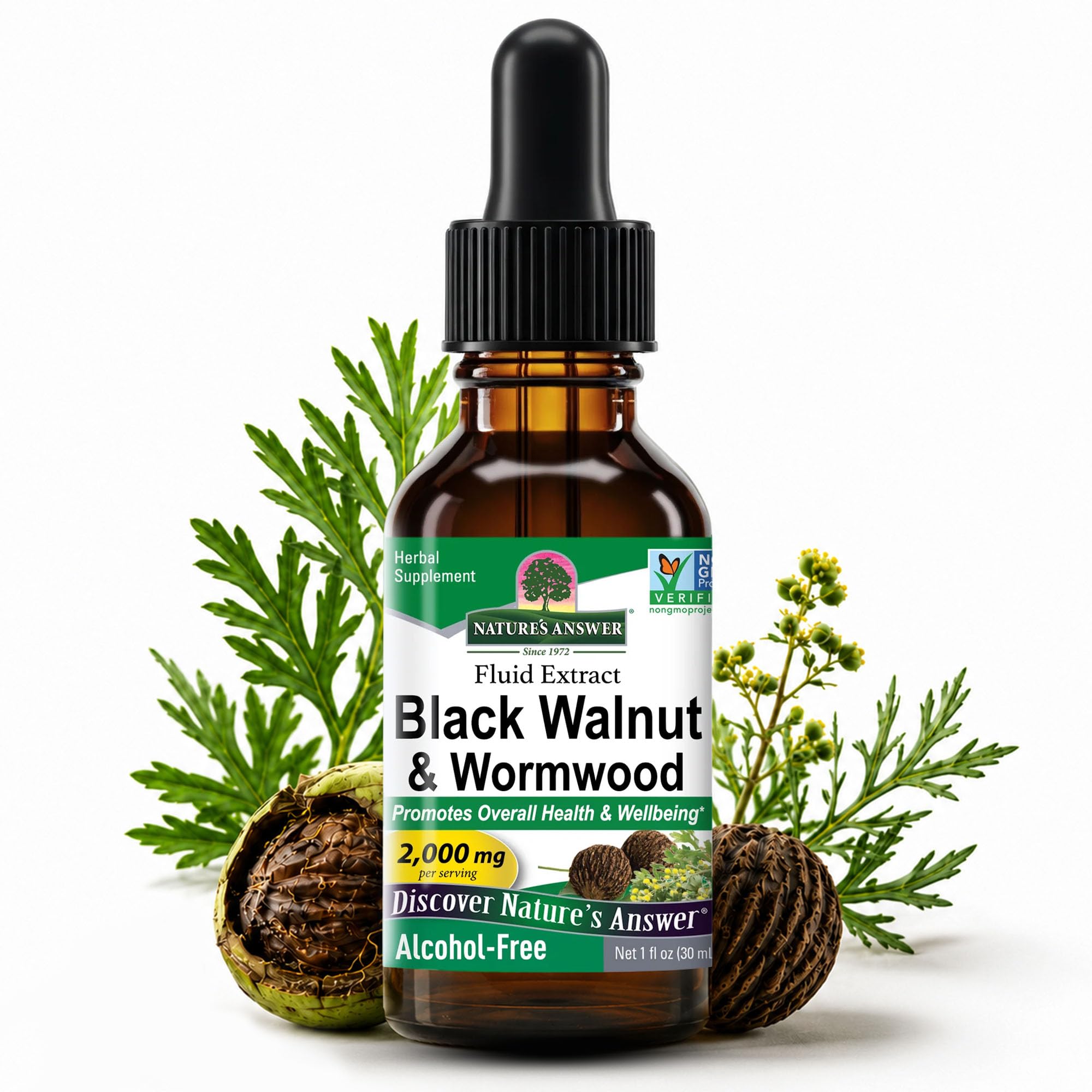 Nature's Answer Black Walnut & Wormwood Complex - 2000mg, 1oz, Vegan