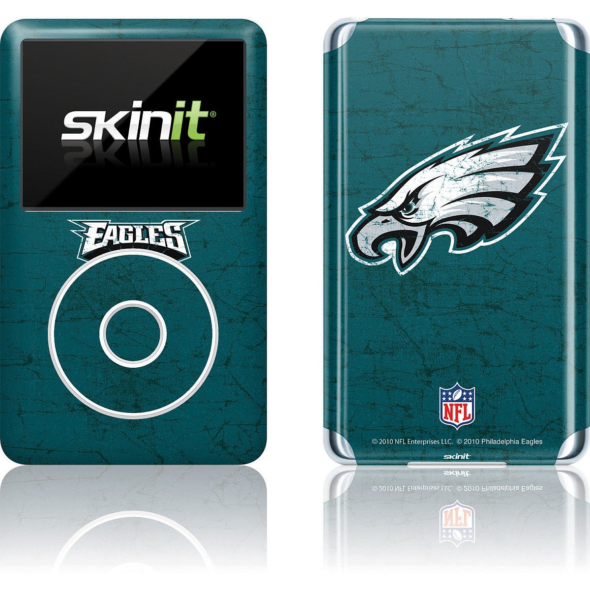 Skinit Decal MP3 Player Skin Compatible with iPod Classic (6th Gen) 80GB - Officially Licensed NFL Philadelphia Eagles Distressed Design