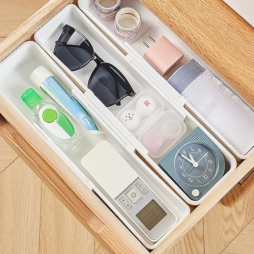 Miniatura 3 de Juego de 4 organizadores de cajones, bandejas organizadoras de cajones expandibles, cubos organizadores para dormitorio, baño, cocina, oficina