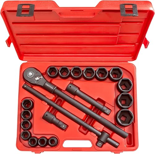 TEKTON juego de llaves tubo de impacto de 34 de pulgada sistema imperial Cr-V 6 puntas 34 de pulgada 2 pulgadas 21 unidades  4899