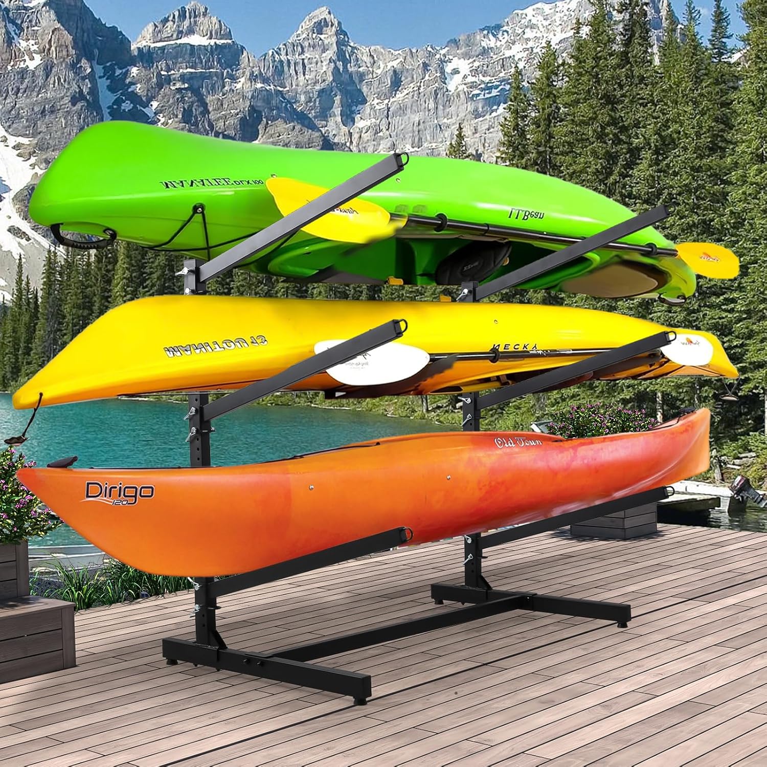 Kayak Storage Rack, Kayak Racks for Outdoor Storage: Heavy Duty Steel Adjustable Freestanding Stand for Canoes, Paddleboards, Surfboards – Ideal for Indoor, Outdoor, Garage, Shed, Dock Kayak Storage Rack, Kayak Racks for Outdoor Storage: Heavy Duty Steel Adjustable Freestanding Stand for Canoes, Paddleboards, Surfboards – Ideal for Indoor, Outdoor, Garage, Shed, Dock