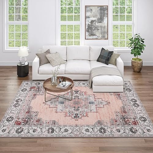 Miniatura 8 de Carvapet Alfombra vintage suave y bohemia antideslizante y resistente a las manchas para cocina, sala de estar, dormitorios, pasillos, salas de