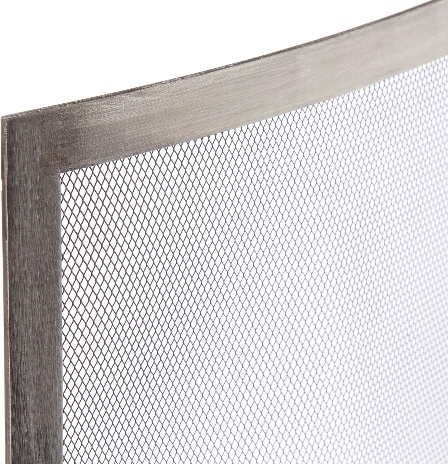 UniFlame Single Panel Curved Pewter Finish Fireplace Screen (S-1613)
