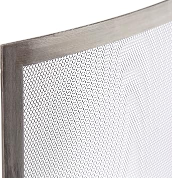 UniFlame Single Panel Curved Pewter Finish Fireplace Screen (S-1613)