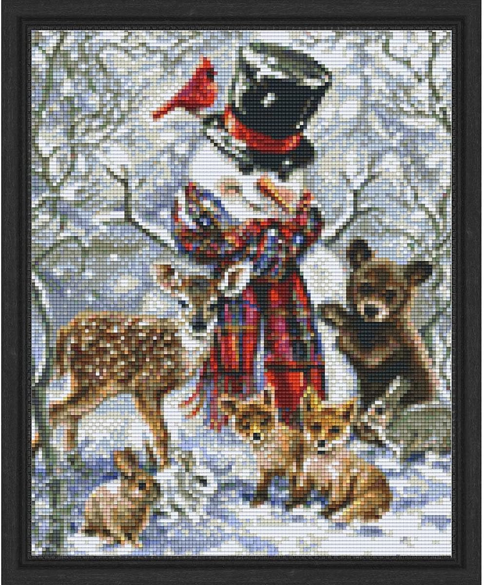PixelHobby Snowman with Animals Kit & Frame Mosaic Art Kit