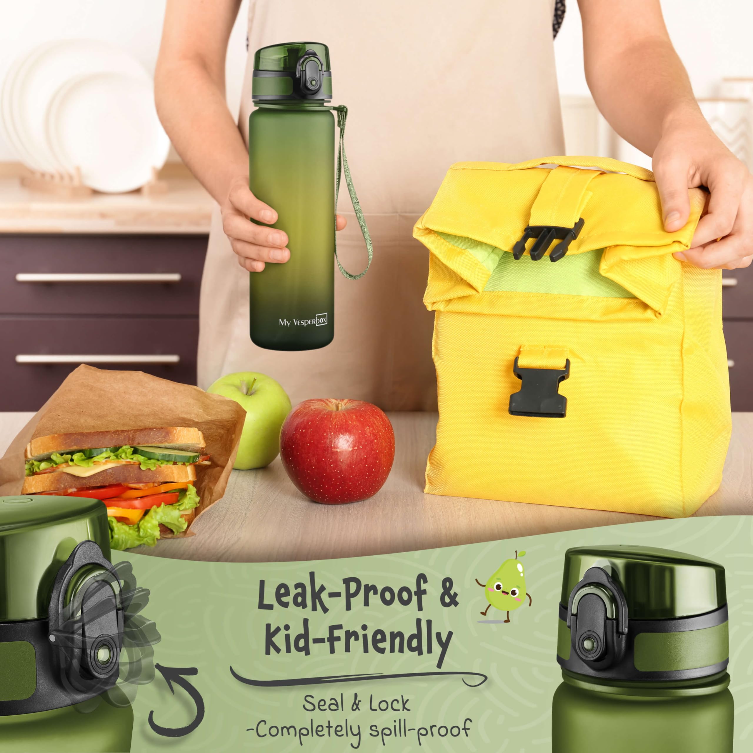 450Ml Bouteille D'Eau Pour Enfants, Gourde Enfant Avec Paille