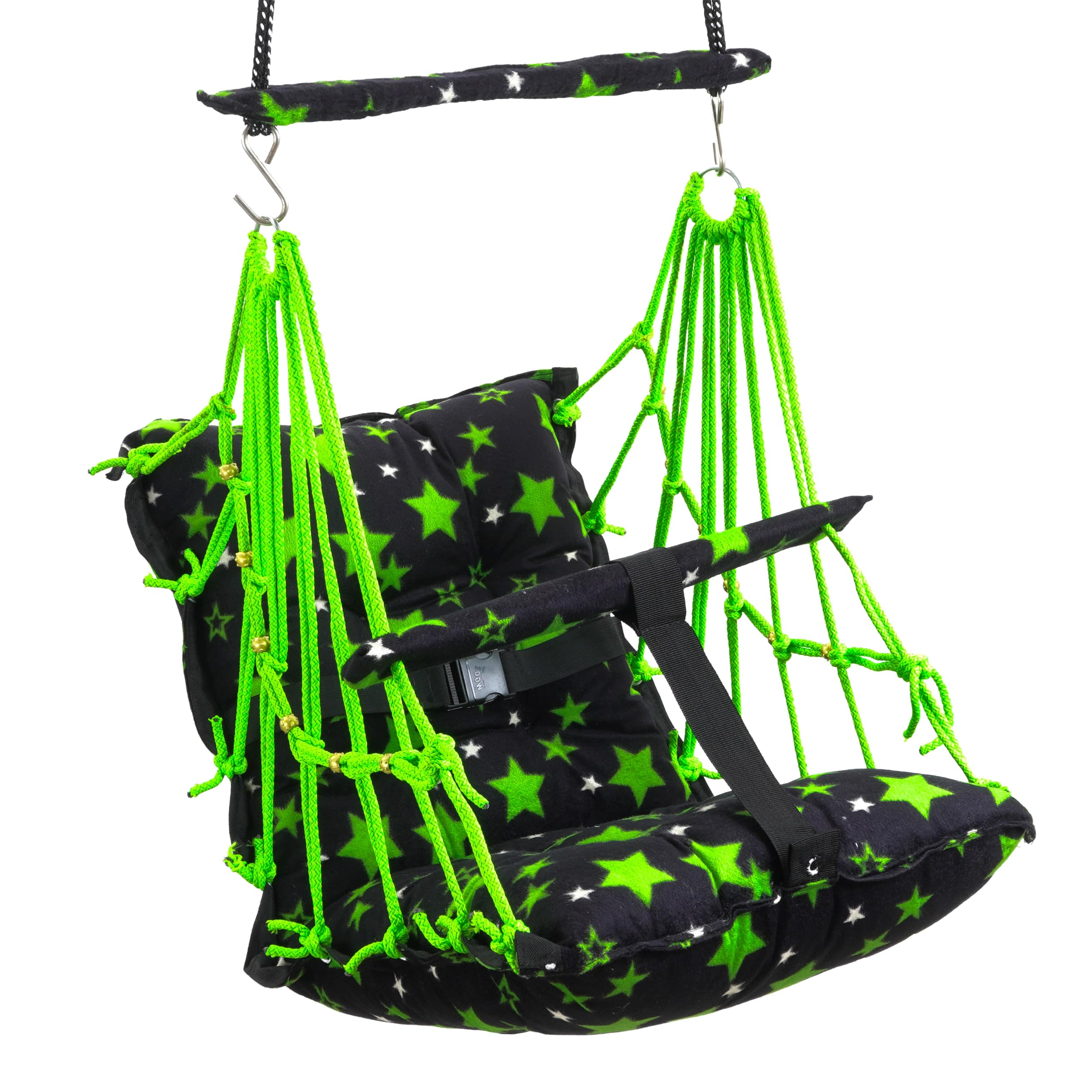 ToyaFox® Cotton Hanging Cradle for Baby Swing for Kids 1-5 Years with Safety Belt,Home and Garden Jhula for Babies Chair Children Swing, palna jokali Cradles dolna oonjal uyyala thottil