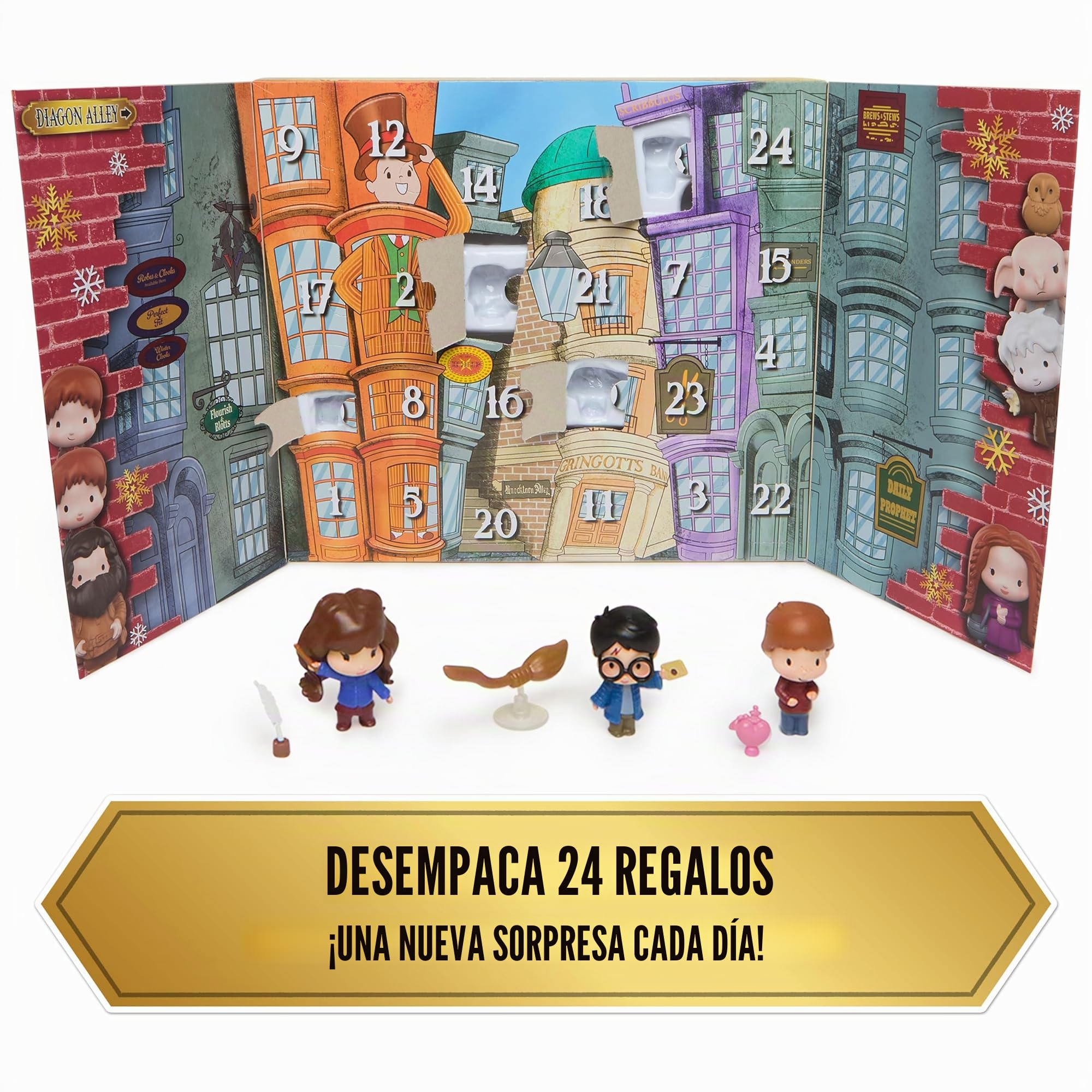 Wizarding World Harry Potter - Calendario de adviento de Harry Potter - Calendario de adviento para Navidad con 24 sorpresas, Accesorios, Figuras mágicas, Juguete Infantil de 6 años y más