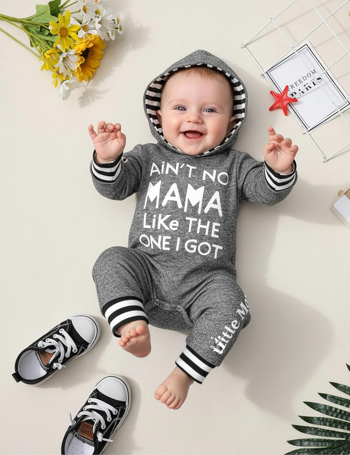Fommy Newborn Baby Boy Clothes Plaid Letter Print Long Sleeve Hoodies + Long Pants 2PCS Fall Winter Outfits Set - Image 3