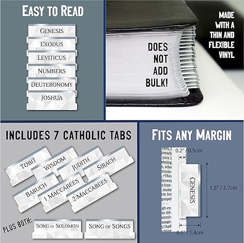Miniatura 3 de Pestañas bíblicas para mujeres y hombres, 96 pestañas bíblicas para estudio de la Biblia, suministros de diario bíblico, Antiguo y Nuevo Testamento,