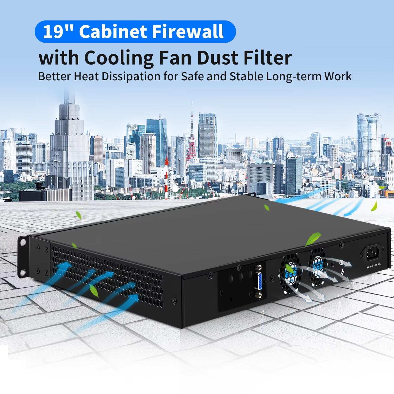 1U Firewall Appliance 10GBe, Core i3-12100, 4 x SFP+ X710 10Gbe, 6 x i226V 2.5GbE LAN, OPNsense, Network Rackmount 19 inch, DDR4 16G RAM 512G SSD