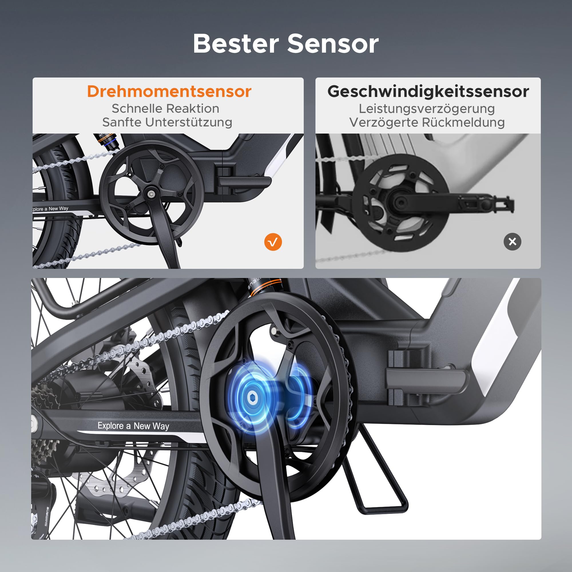 ENGWE E Bike mit APP, ebike 48V 13.5Ah Akku bis 135km, Drehmomentsensor & hydraulische Bremsen, 20 * 3.0 Reifen, 2 Stunden aufgeladen
