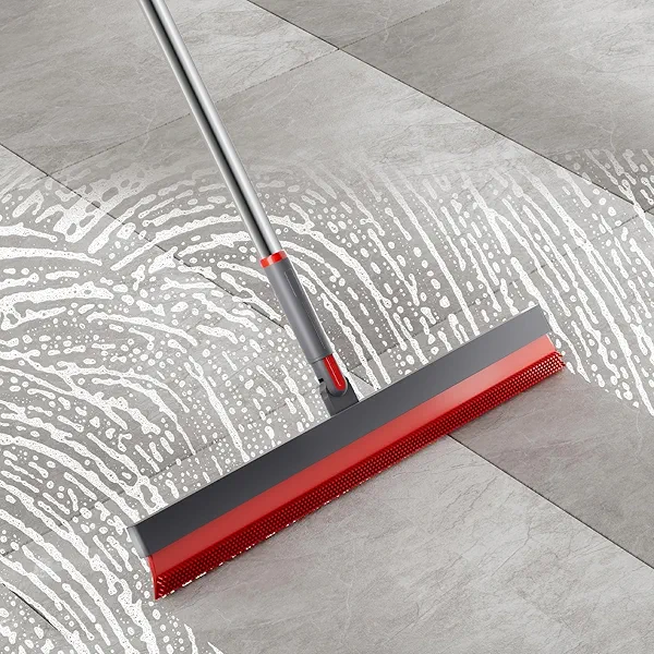 UPRefine Multifunction Magic Broom 180 Degree Rotating Sweep and Scrape 2 in 1 Household Cleaning Air Broom with Adjustable Long Handle TPR Bathroom Squeegee for Pet Hair,Glass