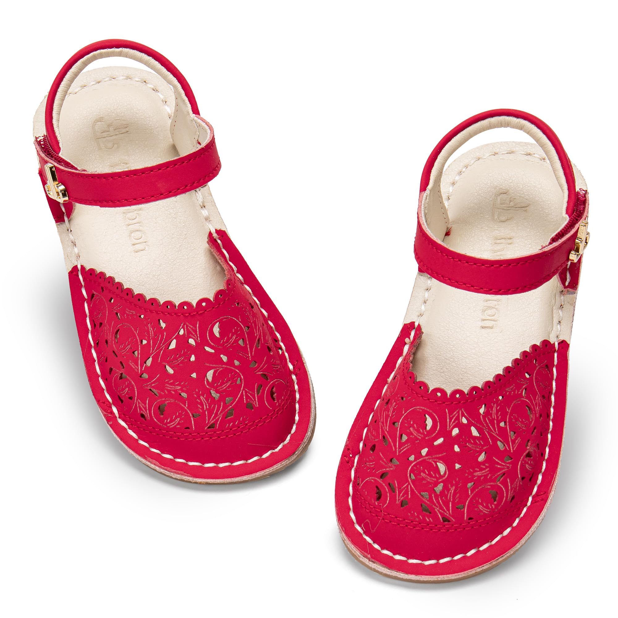 THEE BRON Toddler Floral Cutout Closed Toe Sandals for Girls Breathable Summer Shoes