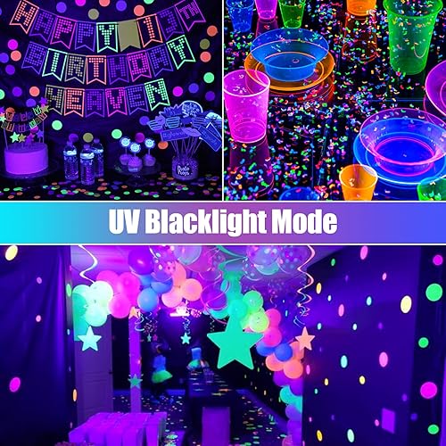 Miniatura 5 de Paquete de 2 luces de inundación LED, luz de inundación RGB que cambia de color al aire libre IP66, luz negra impermeable para escenario de fiesta