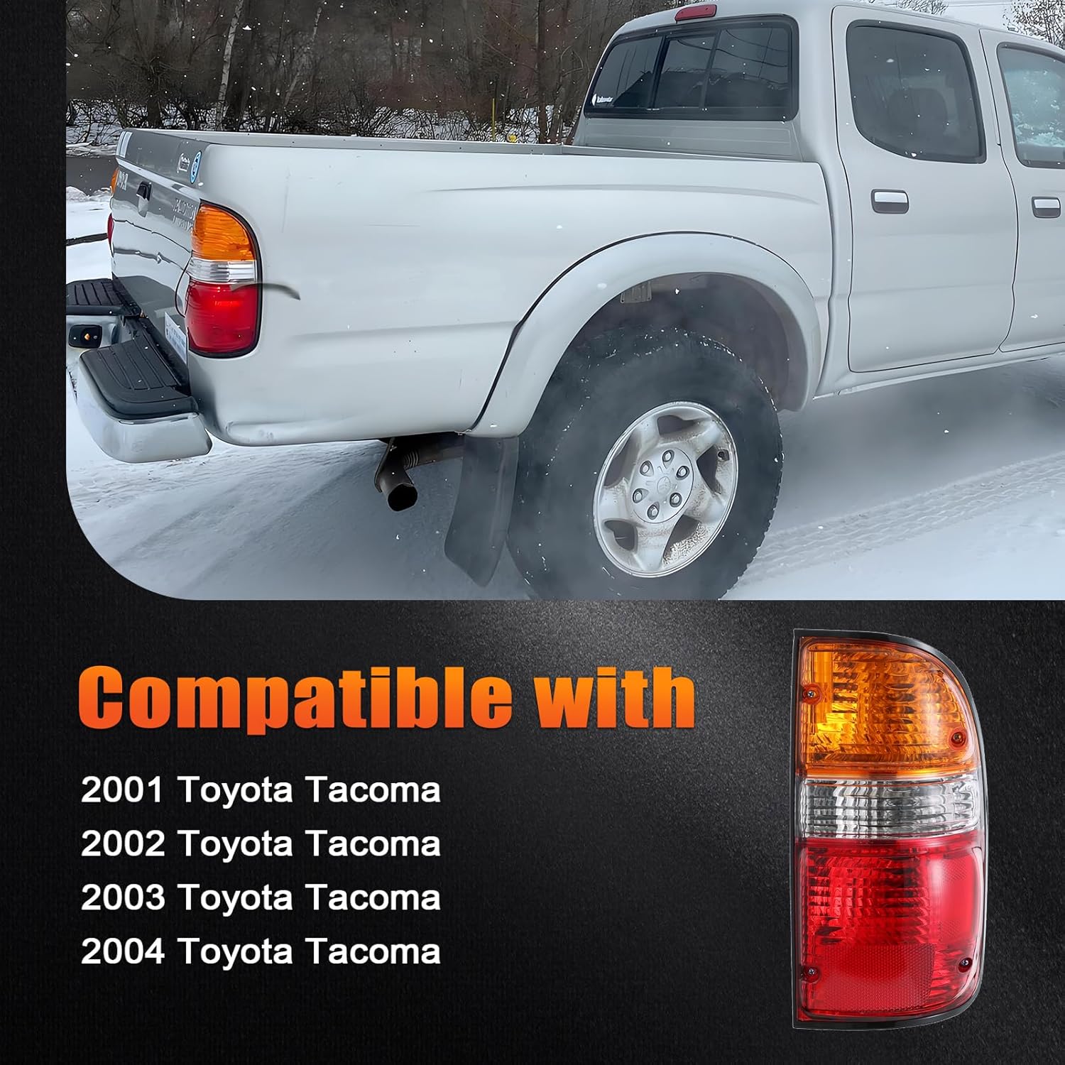Tail Lights Assembly Compatible with 2001-2004 Toyota Tacoma 01-04 Tacoma Rear Taillight Assembly, Replace for 2800139 8156004060 8155004060 (Right, Passenger Side)