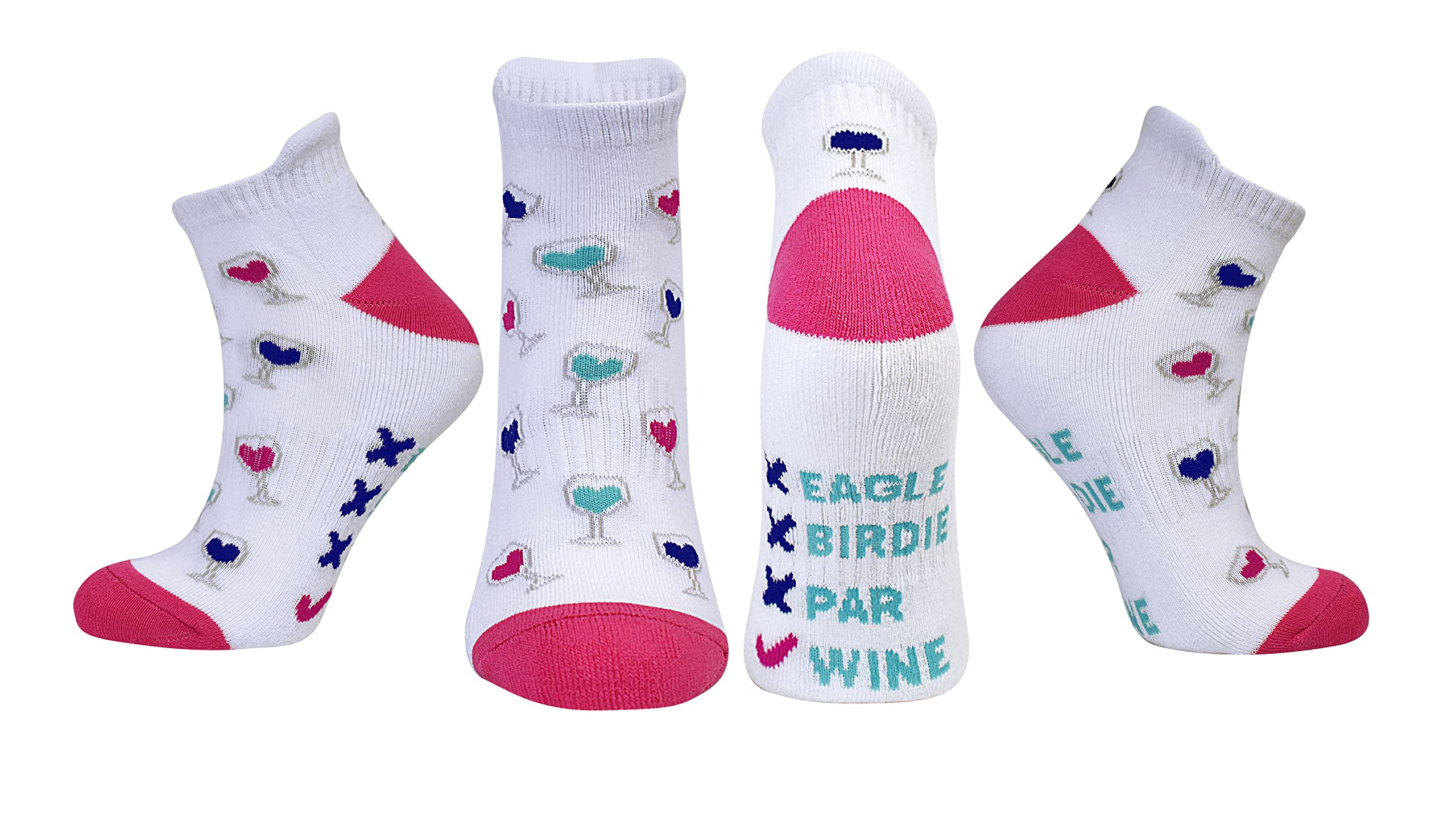 Surprizeshop Ladies Golf Socks (Pair) | Cushioned Sole | Extended Tab at rear | One Size UK 4-7 | Compression Fit for Support & Comfort | Womens Golf Socks (Golf & Wine)