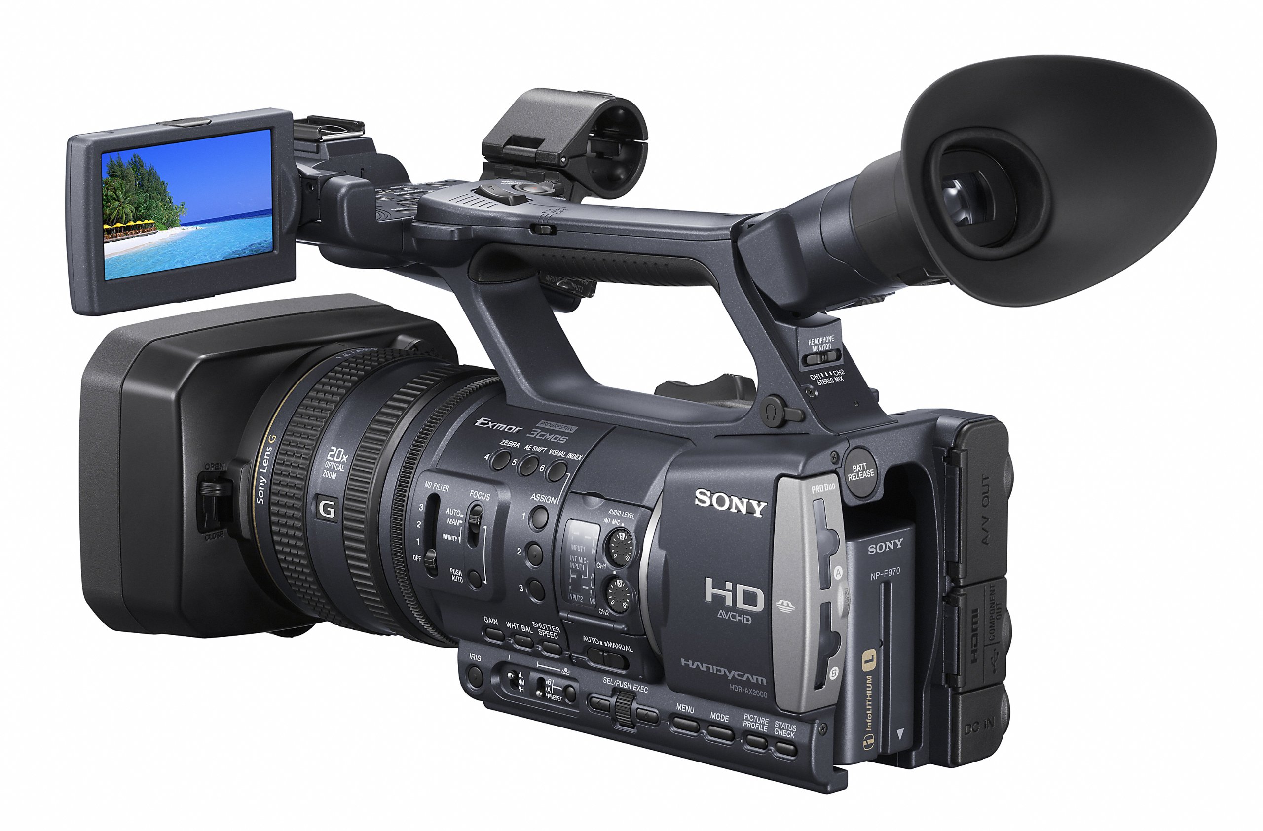 Sony HDRAX2000EH - Videocámara Profesional (1.12 MP, Pantalla de 3.2", Zoom óptico 20x, estabilizador), Negro