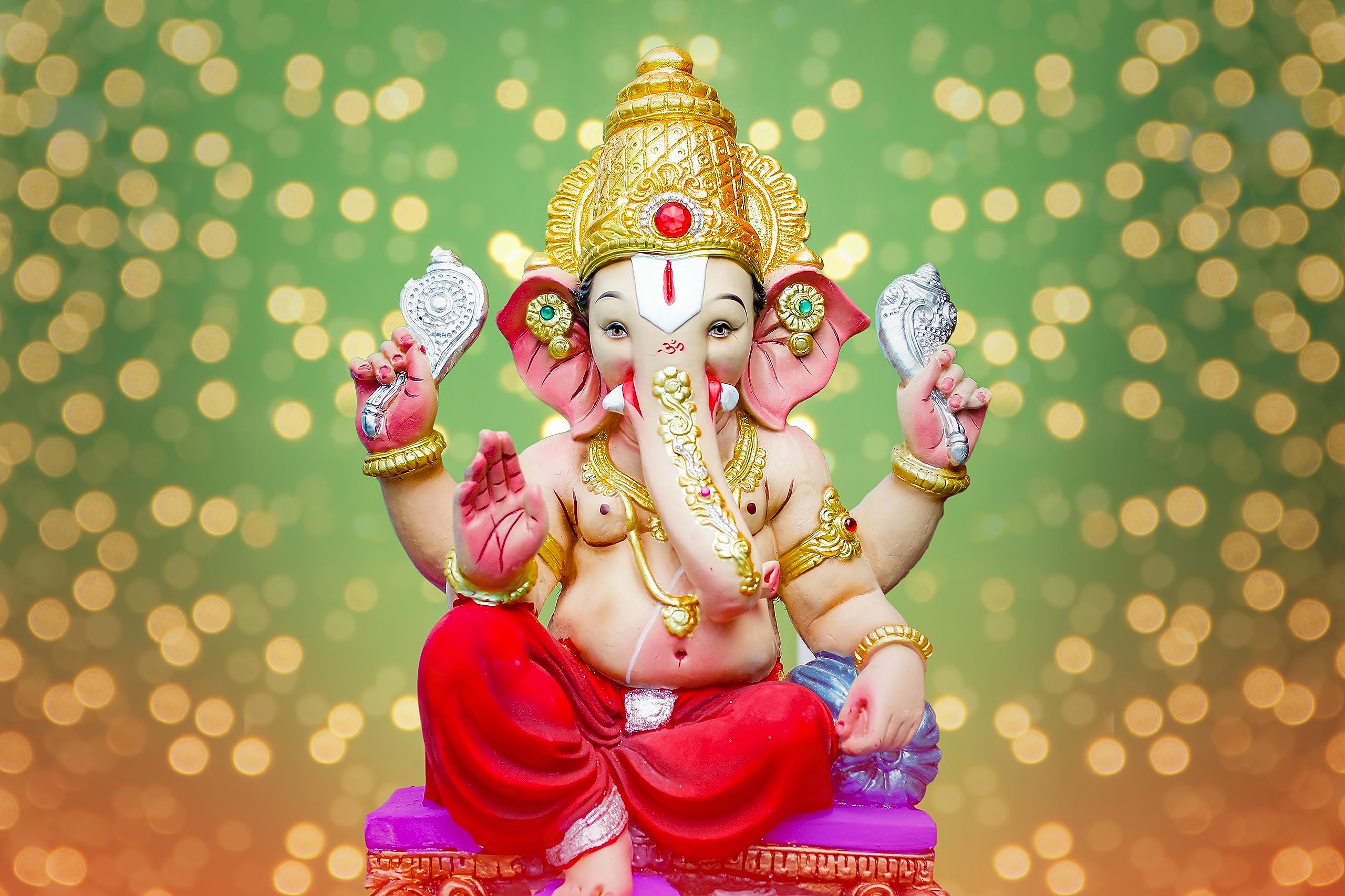 Shri Gnesh Bhagwan Wall stickar self adhesiv Waterproof Digital riprint [36 in x 24 in] Wallpaper (B0CDL7CQD9) Amazon Price History, Amazon Price Tracker