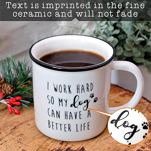 Miniatura 3 de MAINEVENT Taza de café de cerámica de 11 onzas con texto en inglés "I Work Hard So My Dog Can Have A Better Life", regalos para los amantes de los