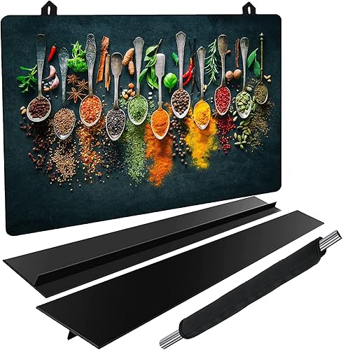 Cubierta de estufa para estufas eléctricas, plegable, multiusos, protector superior de goma natural gruesa, revestimiento antideslizante que amplía