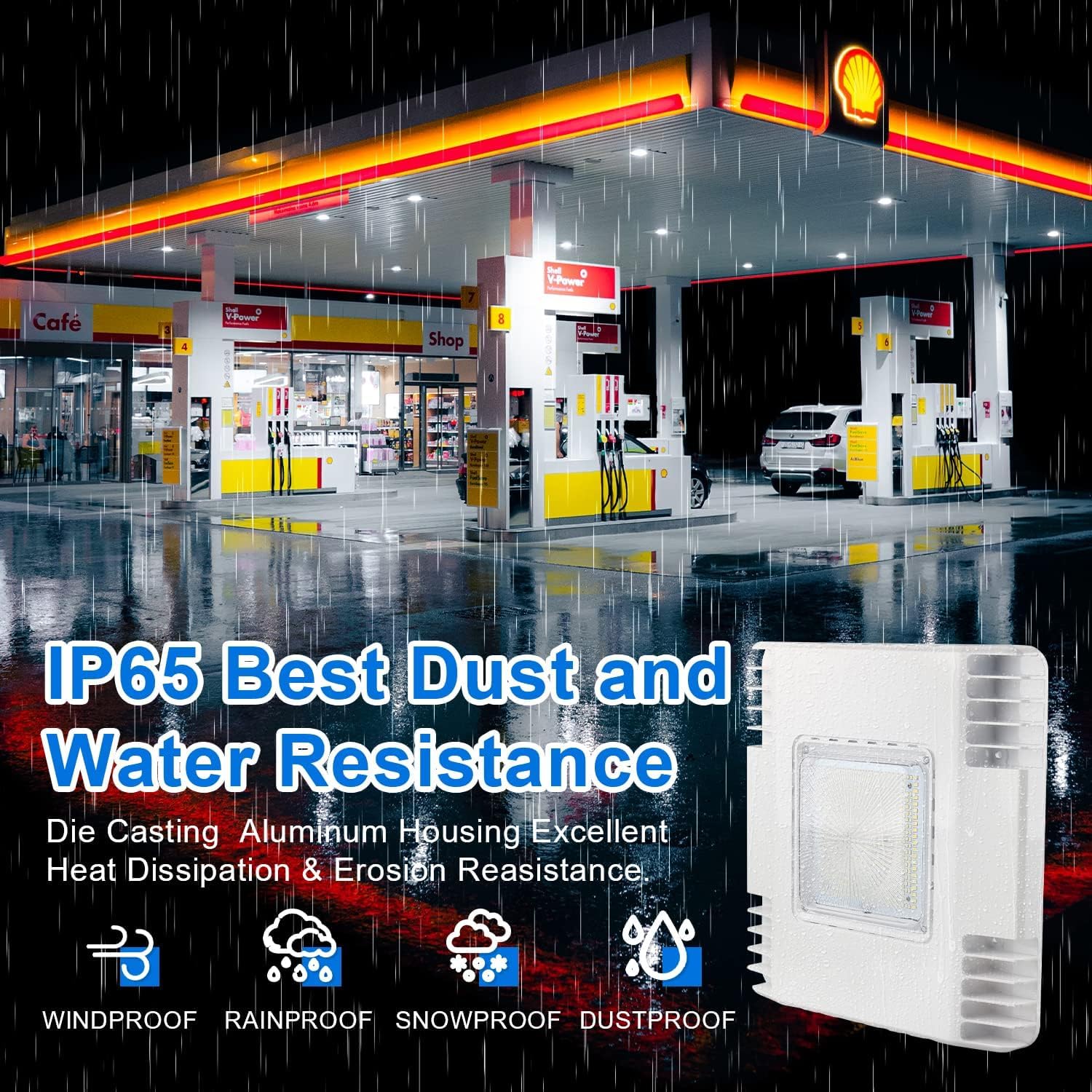 150W LED Canopy Ceiling Light, 21000LM 5700K Surface Mount LED Gas Station Carport Light [600W HID/HPS Equiv.], IP65 Rated High Bay Parking Garage Lighting, AC 90-277V UL Listed (2-Pack)