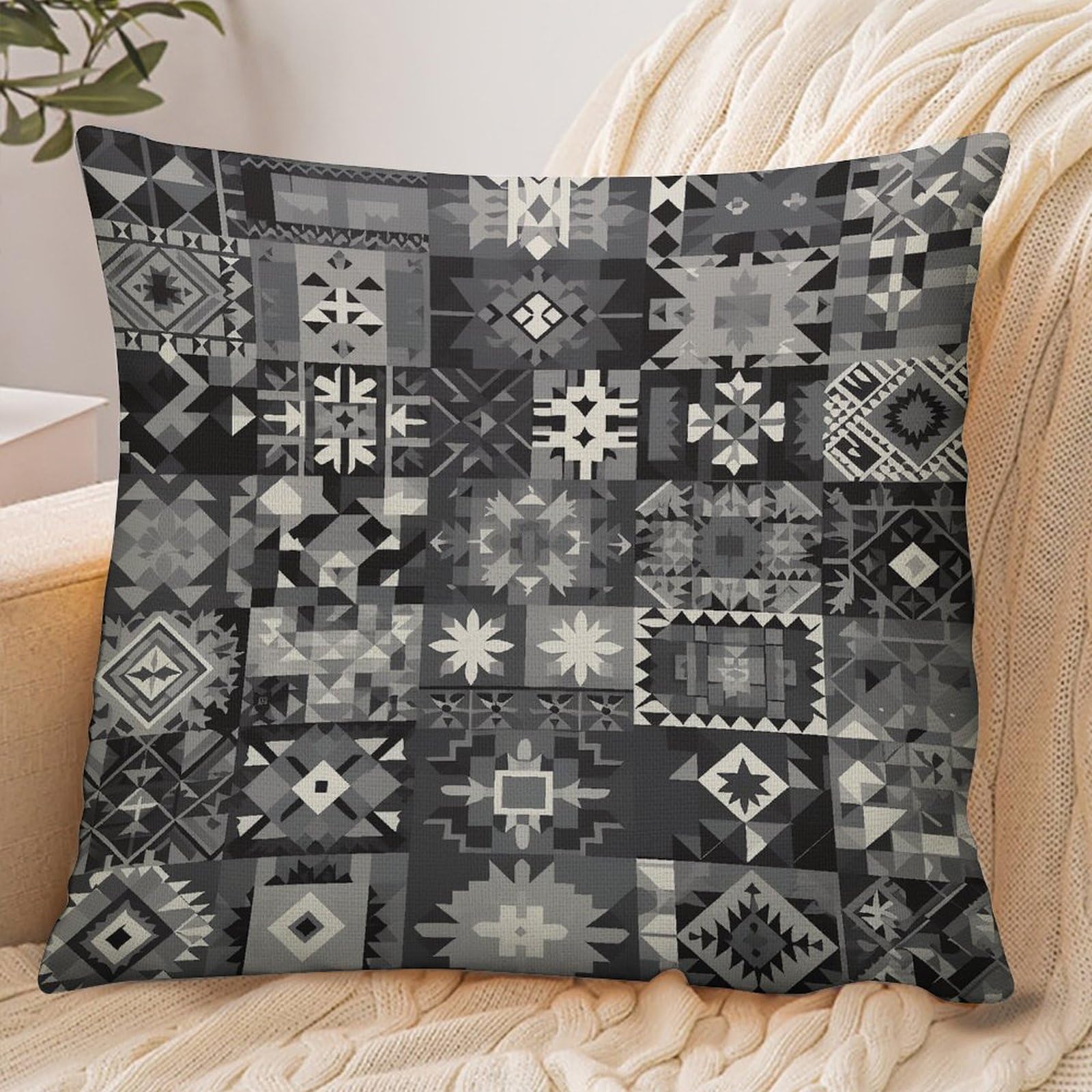Fekiloot Style Gray Pattern Background Pillowcase Pillow Sham Pillow Case