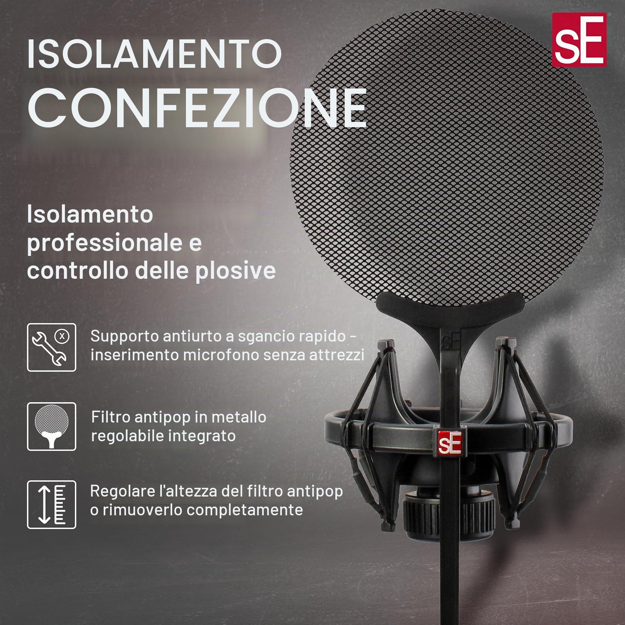 Isolation Pack Shock Mount & Pop-Filter - Supporto per microfono