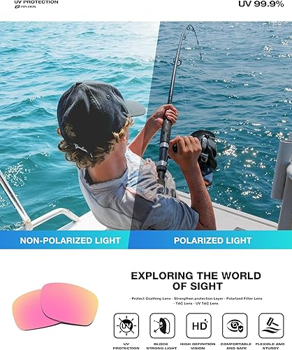 Miniatura 8 de RIVBOS RB833 - Lentes de sol polarizadas, con protección contra rayos ultravioleta, para hombres y mujeres, para deportes, pesca, conducción,