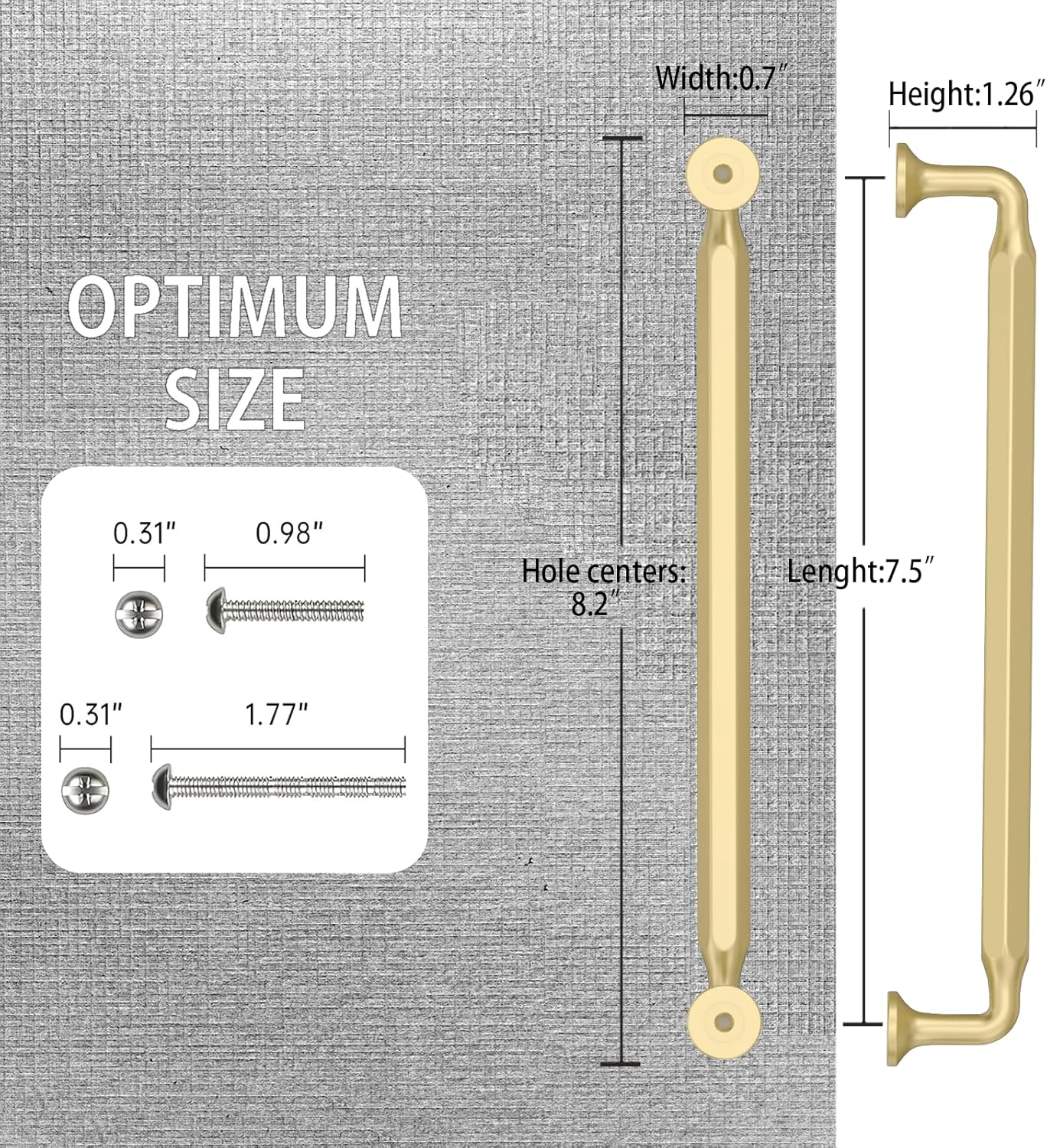 FILTA 7.5 Inch(192mm) Hole Centers Gold Cabinet Pulls(Set of 10),Stylish Gold Handles for Cabinets Kitchen Cabinet Pulls Cabinet Hardware for Cabinets Cupboard Drawer