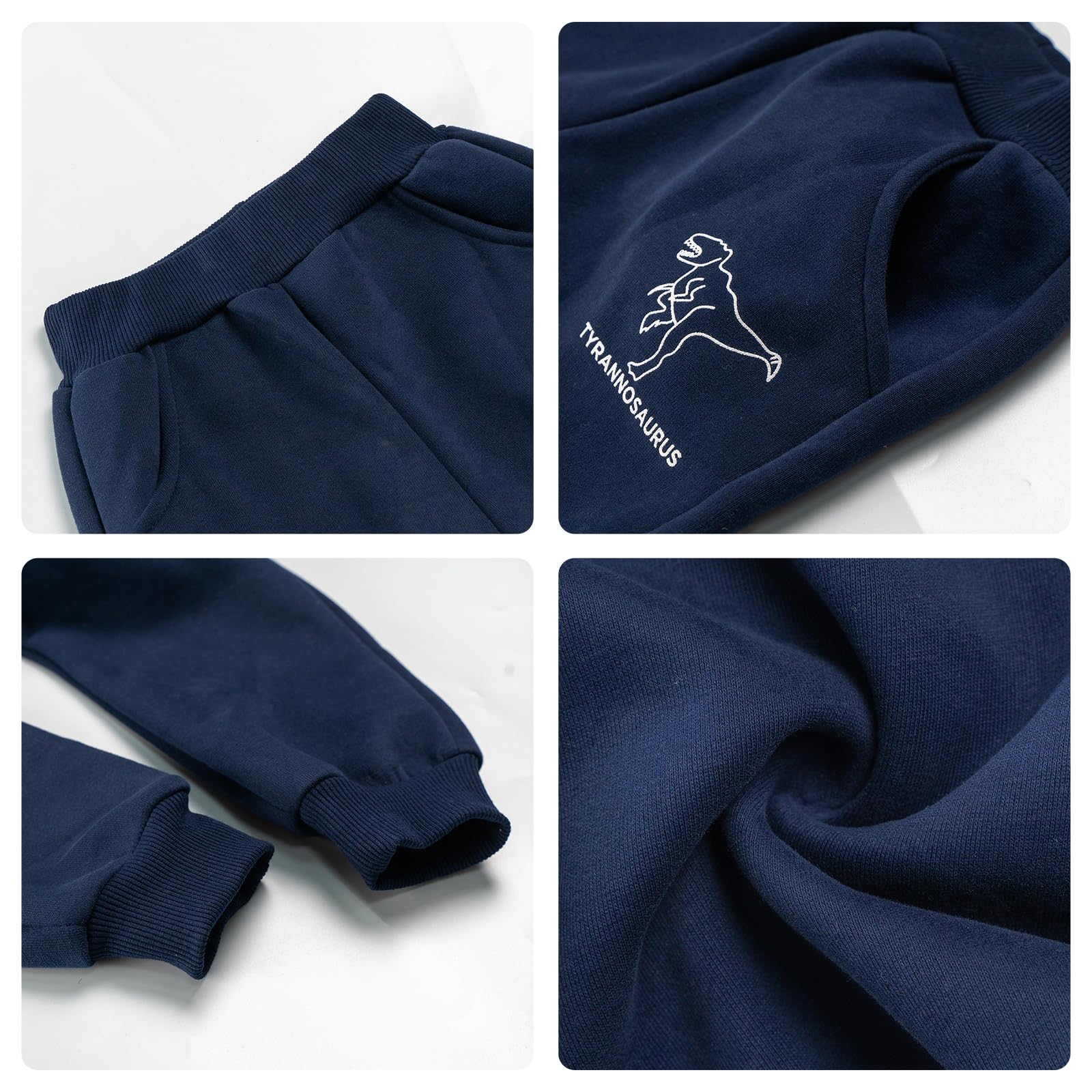 Volunboy Conjunto de ropa de dinosaurios para niño pequeño, sudadera + pantalones de jogging 2 piezas conjunto