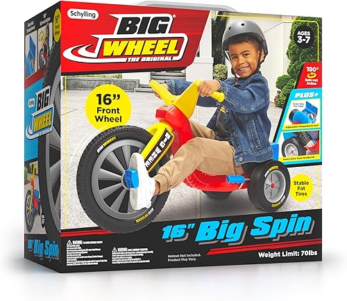 Miniatura 6 de The Original Big Wheel - Triciclo giratorio de lujo de 16 pulgadas con ruedas grandes - Asiento de 3 posiciones - Fácil de pedalear - Edades 3-8 -