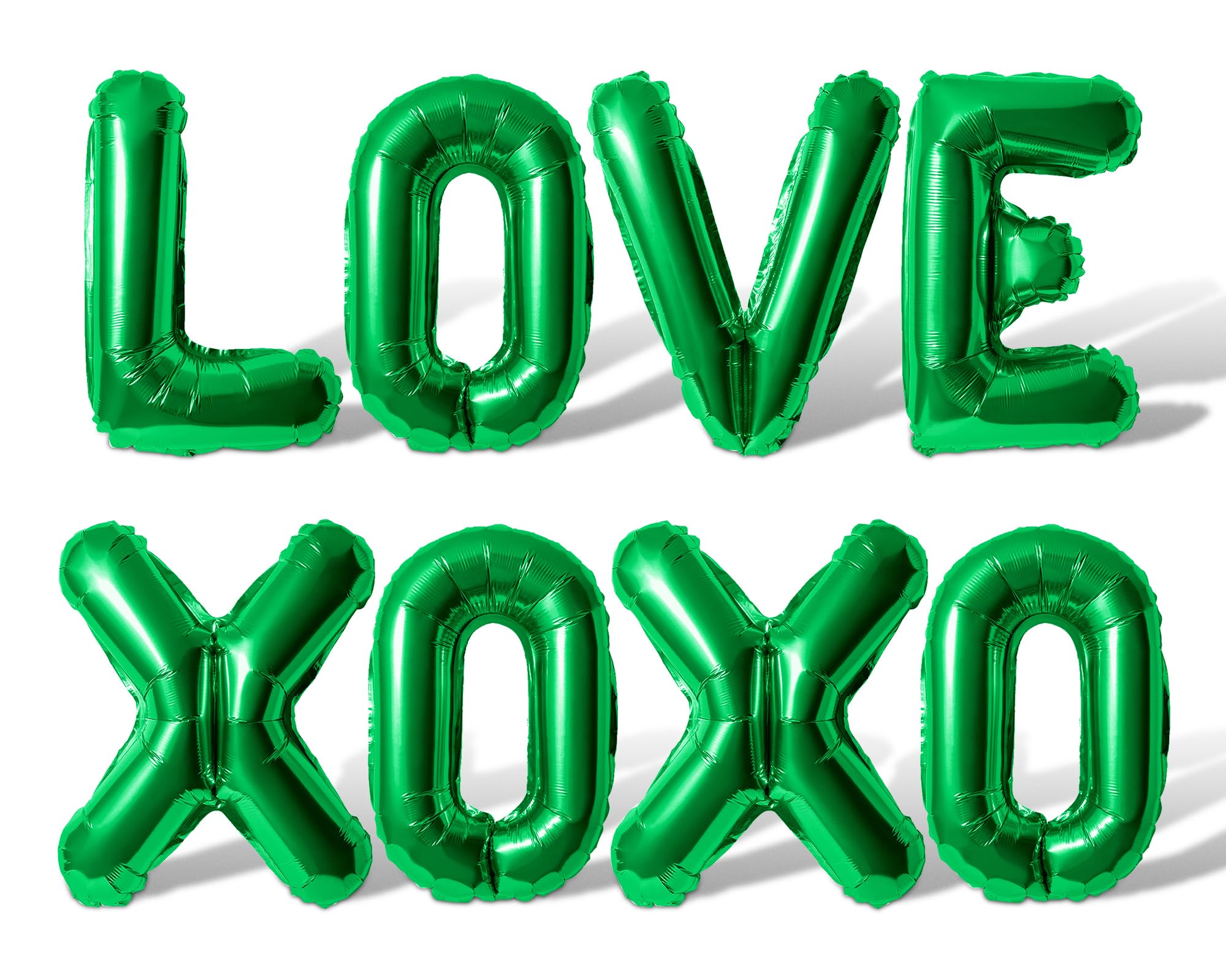 Letter Balloons - LOVE XOXO 16" Inch Alphabet Letters Foil Mylar Balloon Valentines Day Banner (Green)