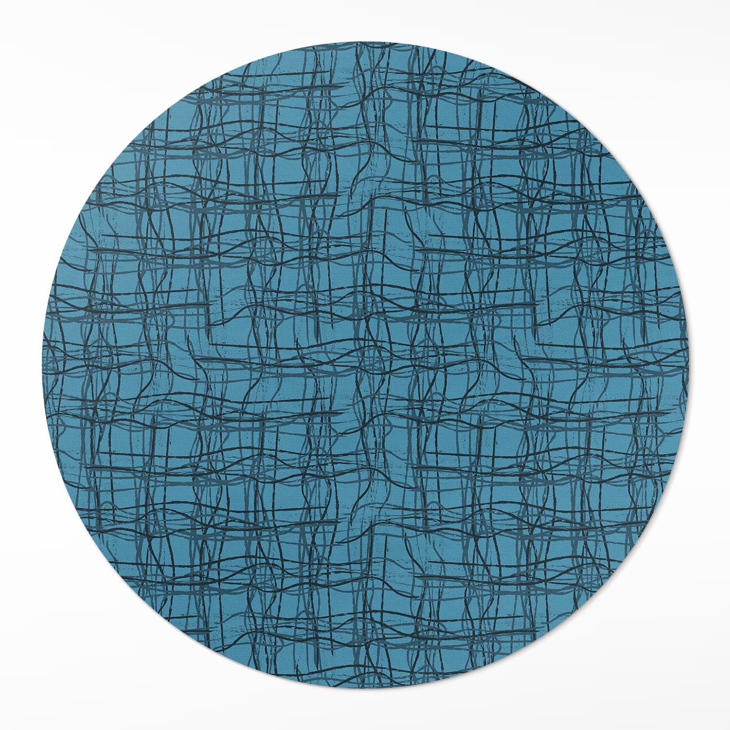 Tapis vinyle rond ø110 cm motif tissu pour le sol de la cuisine et du salon