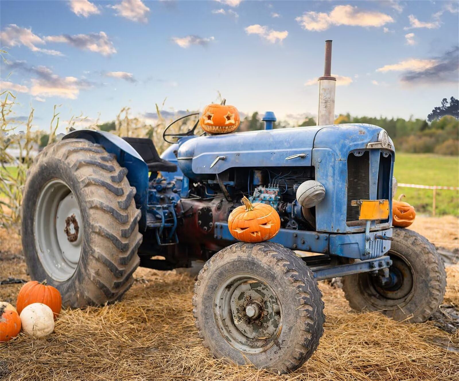 Puzzles for Adults,Jigsaw Puzzles for Adults 5000 Pieces Puzzle Home Challenging Educational Games DIY Home Decoration Puzzle Gifts,Tema:Tractor de Calabazas