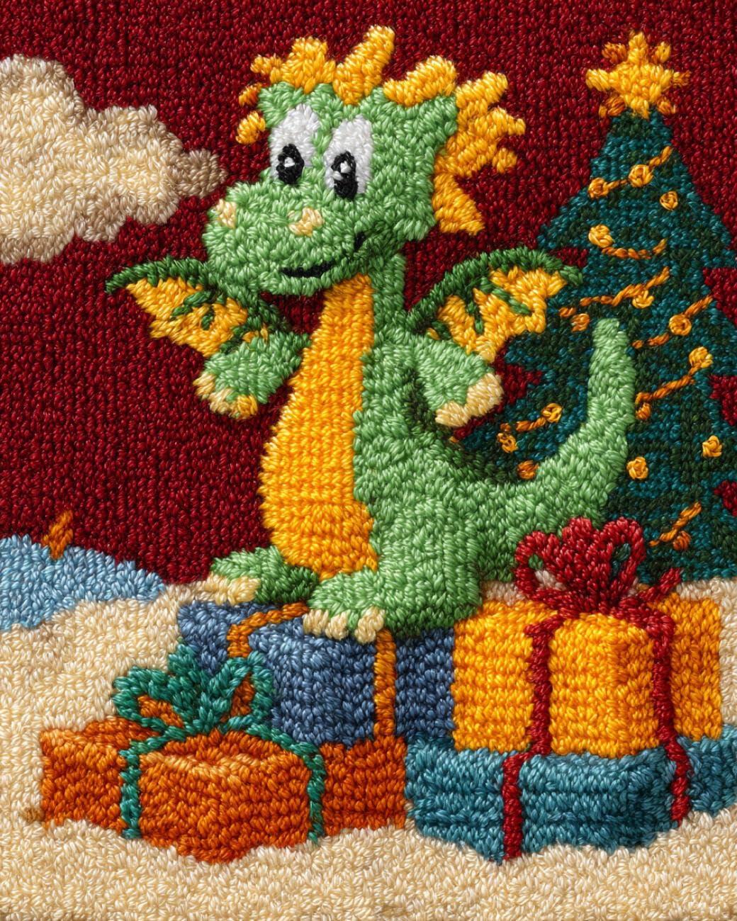 AMBATTERY Carpet Latch Hook Kit Anime Dragon 90x120cm