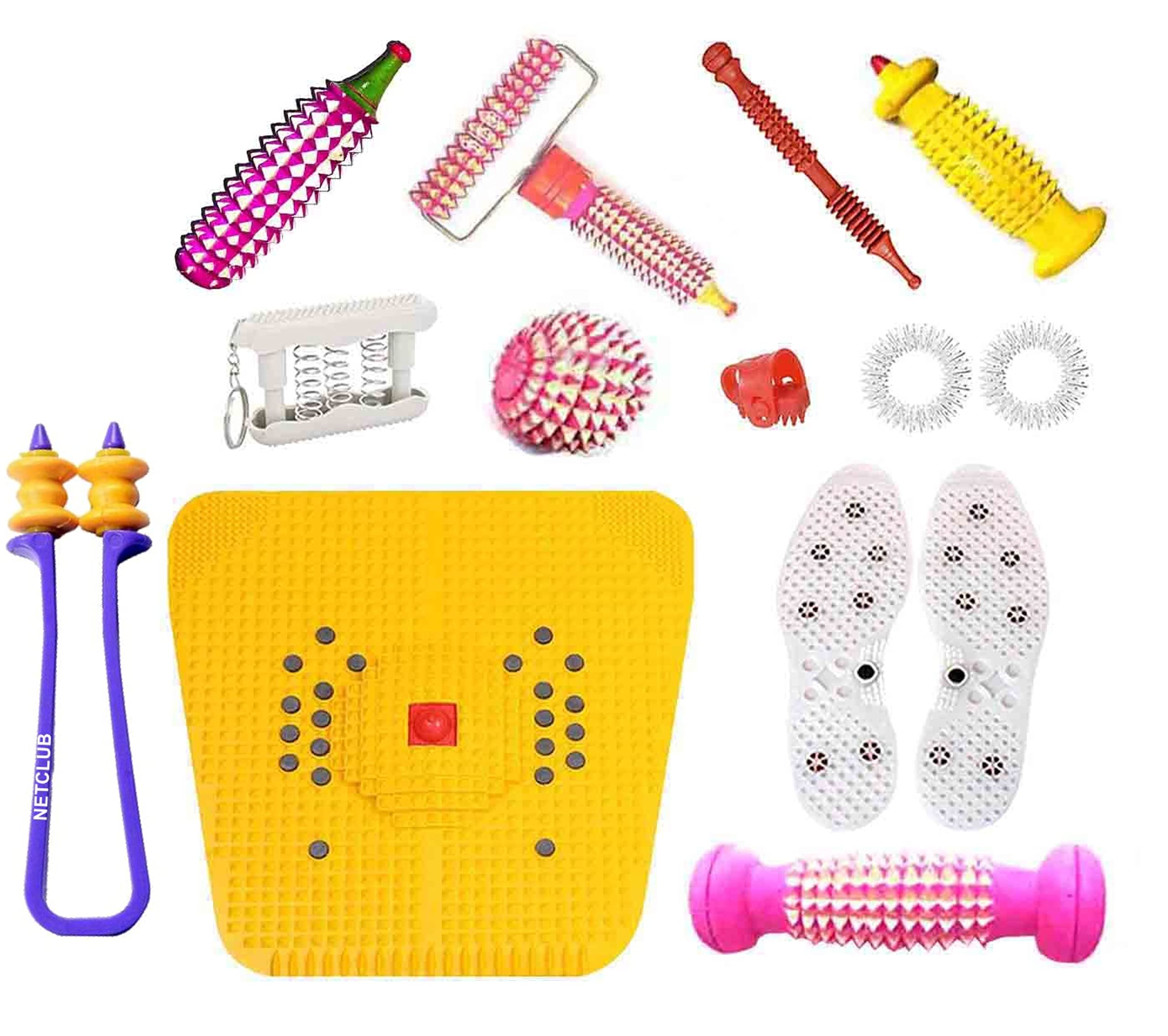 NETCLUB ACUPRESSURE EXERCISE KIT all in one Energy Ball,Mini Roller, Magnetic Foot Mat-Pyramidal, Acupressure Jimmy,Pocket Exerciser,2 Sujok Ring blood circulation body massager (B0BQFNNCHB) Amazon Price History, Amazon Price Tracker