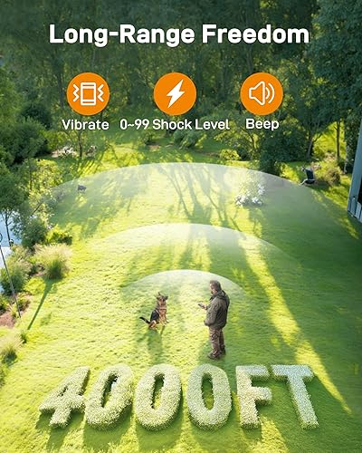 Miniatura 2 de Collar de choque para perros DOG CARE 2024 avanzado de 4000 pies con control remoto, collar eléctrico IP67, 3 modos de entrenamiento, puntas de