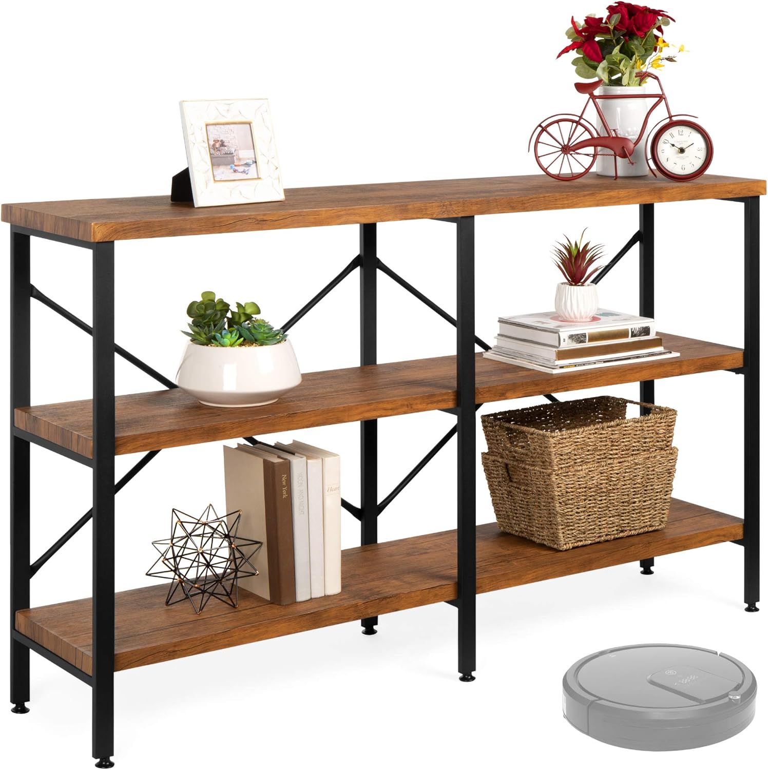 Industrial Storage Entryway Table Hallway Tables SHOCOKO Console Table
