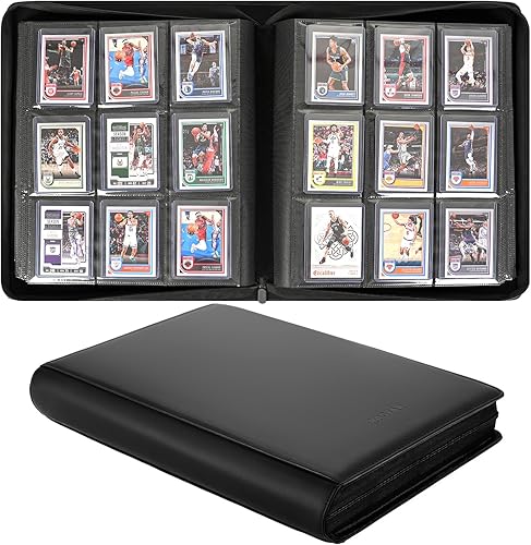 WPGEAR Carpeta superior de 9 bolsillos, con capacidad para 360 cargadores superiores de 3 x 4 pulgadas de 35 puntos, álbum protector y con