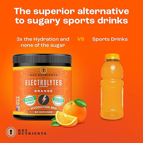 Miniatura 10 de KeyNutrients Electrolitos en polvo polvo de electrolitos de sandía sin calorías mango melocotónnaranjauva en polvo en 90 40 o 20 porciones paquetes