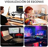 Vista 8 de WALI Bandeja para Portátil con Soporte de Escritorio para Notebook de 17 pulgadas, Brazo para Portátil Totalmente Ajustable hasta 22 libras, Soporte
